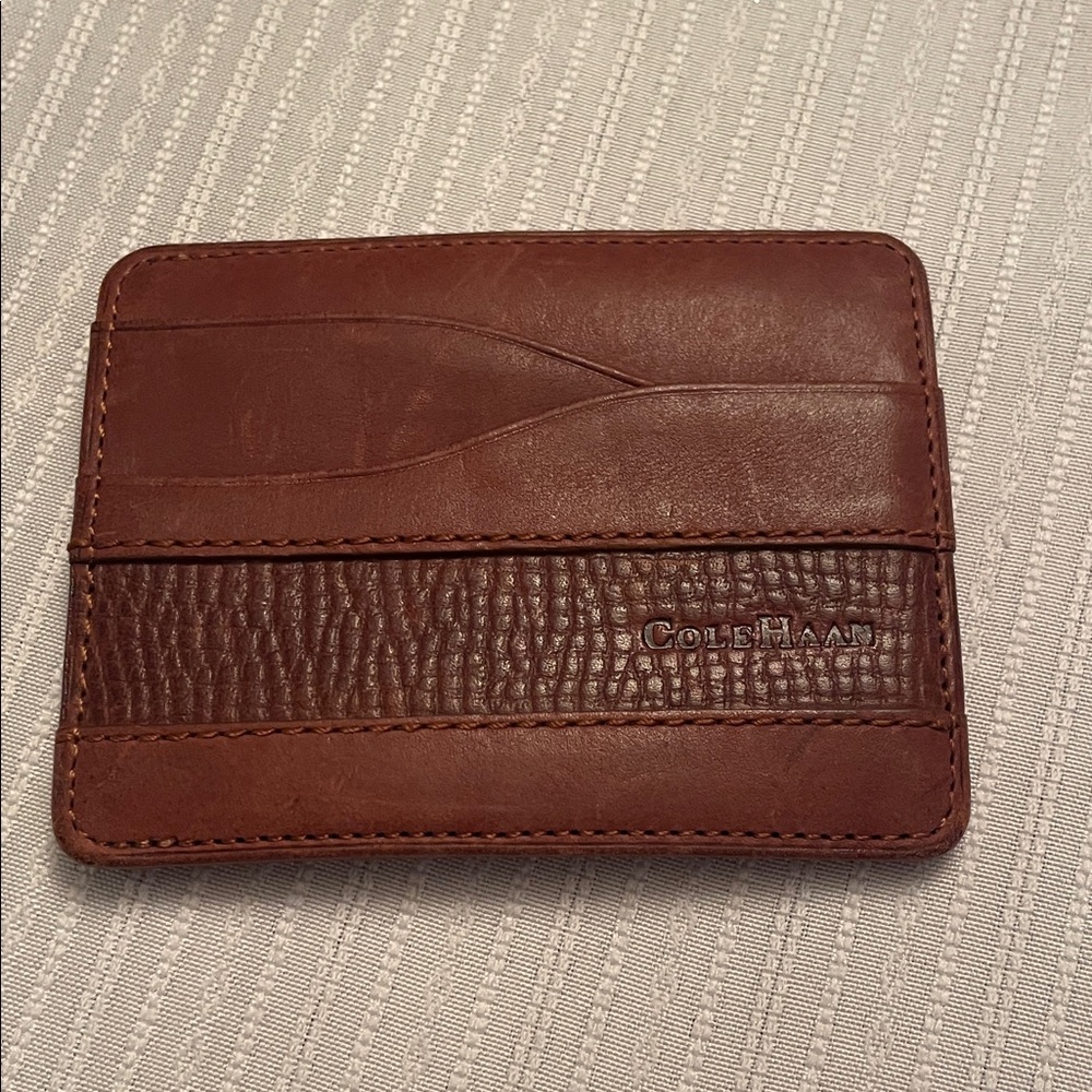 Cole Haan Rich Brown Leather Card Holder